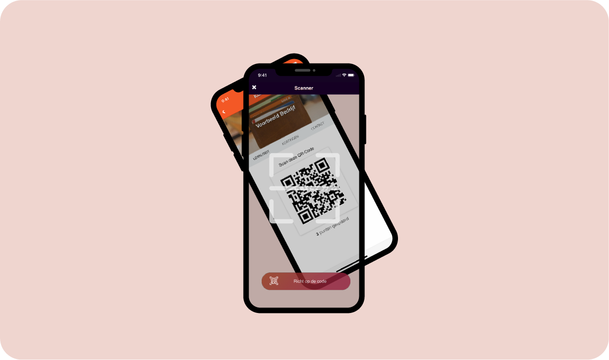 Spari Scanner app die een qr-code scant